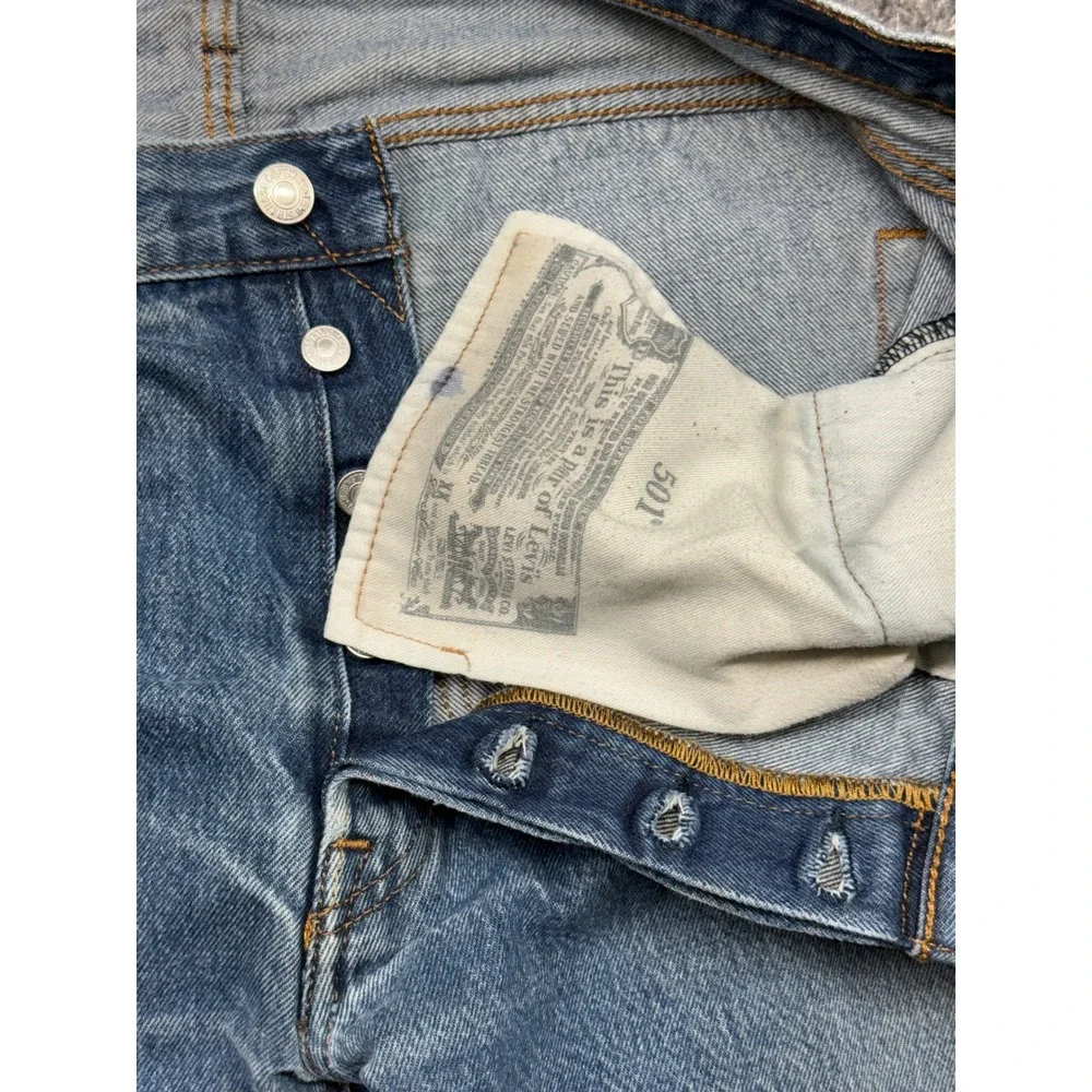 Levis 501 Original Fit Mens Jeans W36 L33 Blue‎ Denim Button Fly Straight Leg